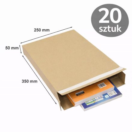Cardboard box Flatbox F12 250x50x350 mm, 20 pcs