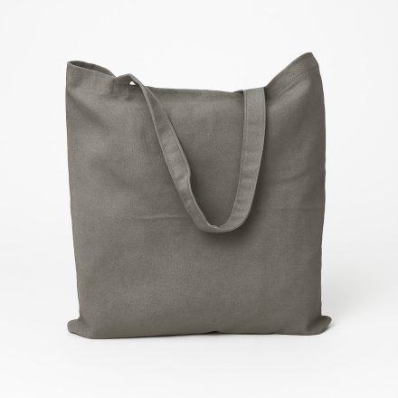 Green cotton bag grey 38x42 cm, handle 35 cm, 140 g/m2