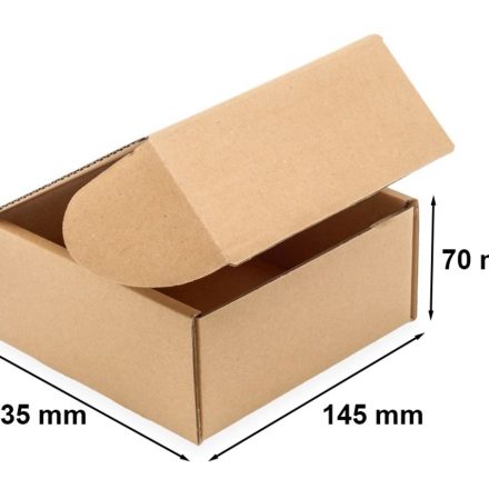 Cardboard cut-off box 145x135x70 mm F427 brown
