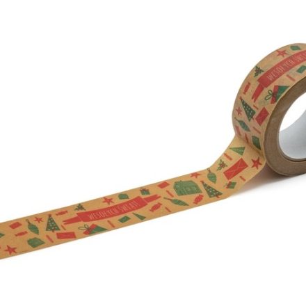 Christmas paper tape Merry Christmas with patterns 48 mm x 50 m