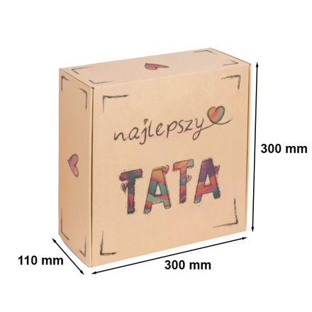 Cardboard crochet, gift box for Daddy 300x300x110mm