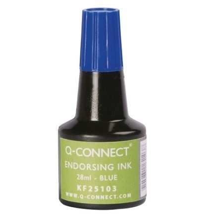 Pack of blue ink for stamps Q-CONNECT 28 ml for cushions