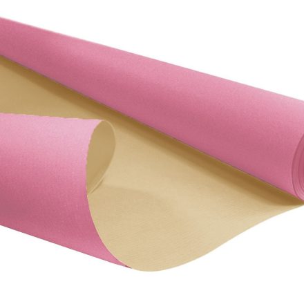 Gift wrapping paper KRAFT brown-pink roll 50cm x 10m 50 g/m2