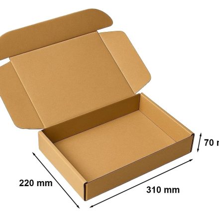 Cardboard box A4 F427 310x220x70 mm, Kraft fashion box