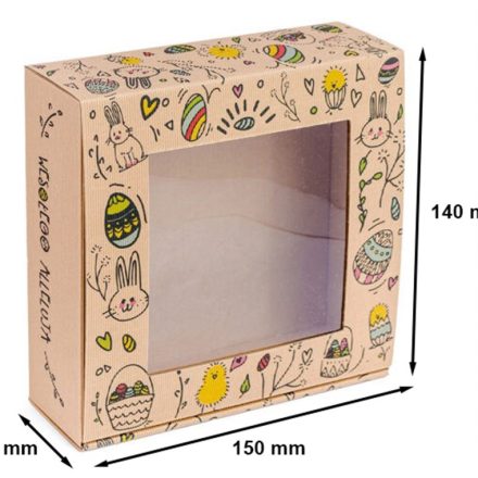 Easter carton with window, gift box 150x140x55 mm