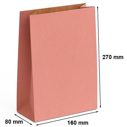 Paper bag fold pink KRAFT PINK 160x270+80mm 1 pcs