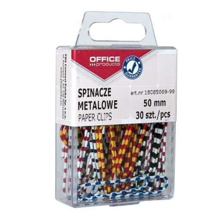 Zebra coated metal office paper clips 50 mm Colorful 30 pcs