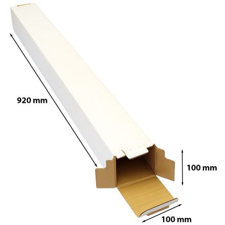 White mail order carton 100x100x920 mm 3-layer
