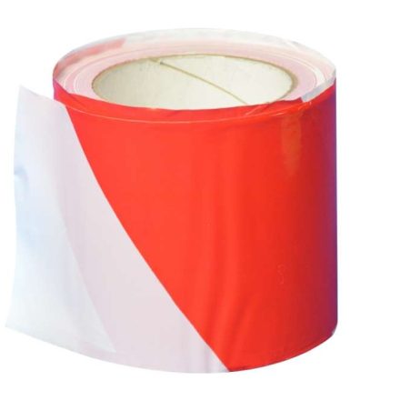 Warning tape BHP white-red 100 mm x 100 m non-sticking