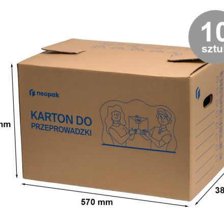 Strong carton for moving 570x380x390mm(sewer) With handle 10 pcs