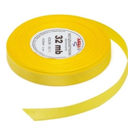 Yellow satin ribbon 6 mm x 32 m, package 2 pcs