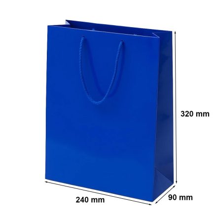 Laminate paper gift bag 240x90x320 gwounded with cord