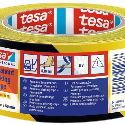 Warning tape TESA PVC 50mm/33 Yellow-Black Floor Tape