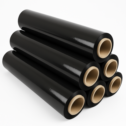 Stretch foil black packaging 50 cm 3,2 kg Gross 23 um for pallets