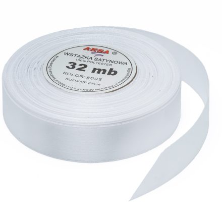 White satin ribbon 12 mm 32 m for packing gifts WS8002