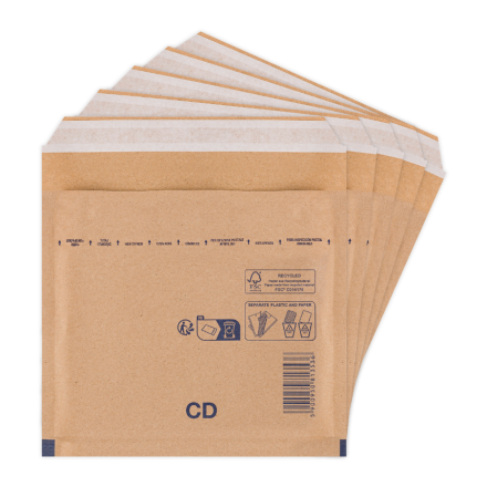 Bubble envelopes for plates CD VP, brown, packaging 200 pcs
