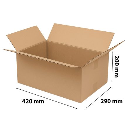 Cardboard 420x290x200 mm, box brown 5-layer BC 580