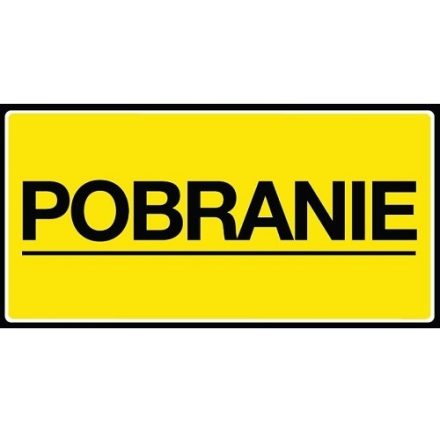 Sticker POBRANIE self-adhesive label 100x50mm 100pcs on roller