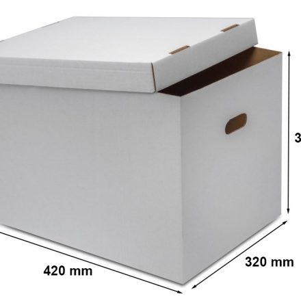 White backup box with lid 420x320x320 mm