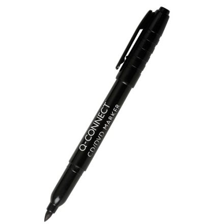 Marker for discs CD/DVD Q-Connect black 1 mm waterproof, 1 pcs