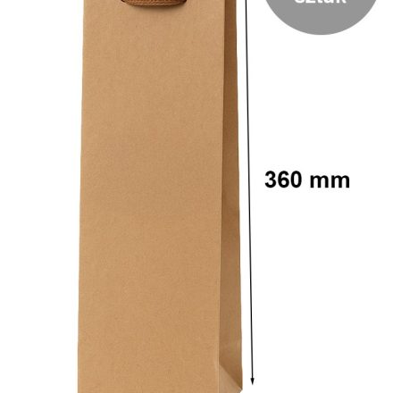 Wine bags KRAFT paper with handle 11x10x36 cm, 12 pcs
