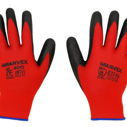 Nylon protective gloves coated with latex 9-L brown