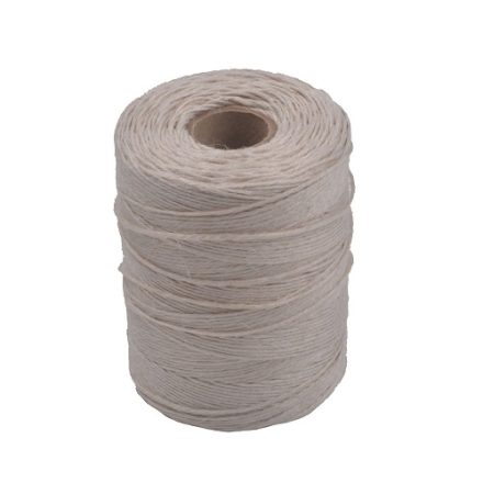 White glittered threads, linseed string 2 mm 250 m 250 g