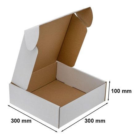 Cardboard cut-off box 300x300x100 mm F427 white