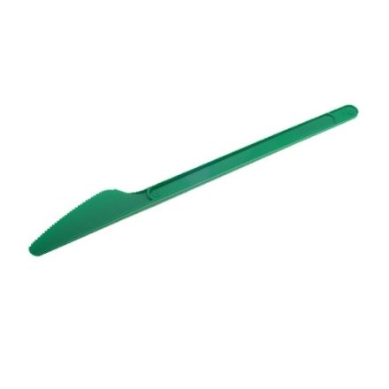 disposable plastic green knives for the party 16,5 cm 2,20 g 20 pcs