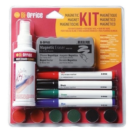 Set BI-OFFICE for magnetic plates 12 parts with markers and sponge