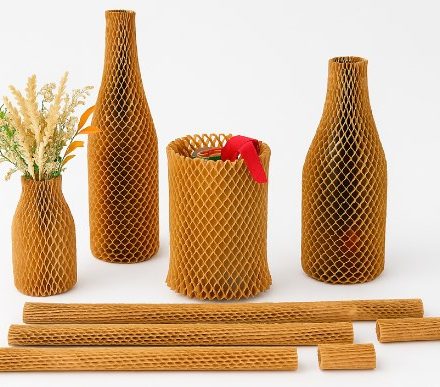 Paper sleeve protective honeycomb 35 cm brown for packaging