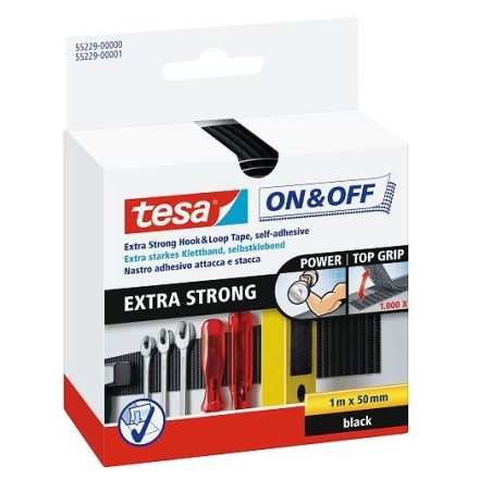 Self-adhesive cap in tape TESA Extra Strong 1 m x 50 mm black