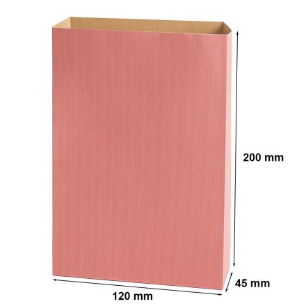 Pink paper paper bag Kraft 120x200+45 mm for gifts