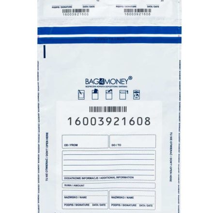 Secure banking envelopes LDPE B4 250x350 mm white covering 100 pc