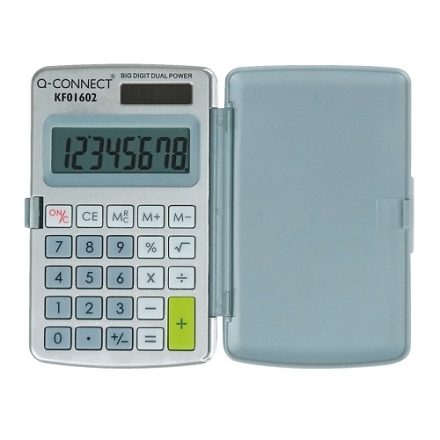 Q-Connect office calculator 8 numbers from the case, small grey 60x101mm