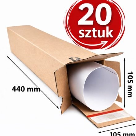 Tube box 105x105x440mm Postcard for Posters 20 pcs