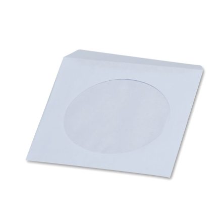 White paper envelopes for plates CD and DVD with window 125x125 mm 100 pcs