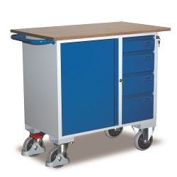 Workshop trolley SW-985.000 with countertop, locker and 4 drawers 400 kg