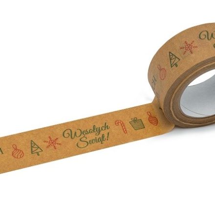 Christmas paper tape green Merry Christmas 48mm/50m for gifts