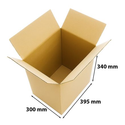 Cardboard flap large cardboard box 395x300x340 mm brown