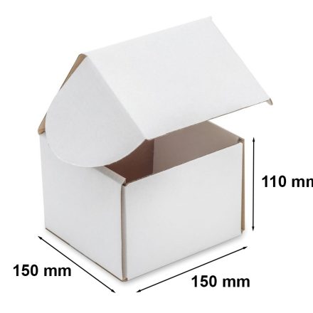 Cardboard cut-off box 150x150x110 mm F427 white