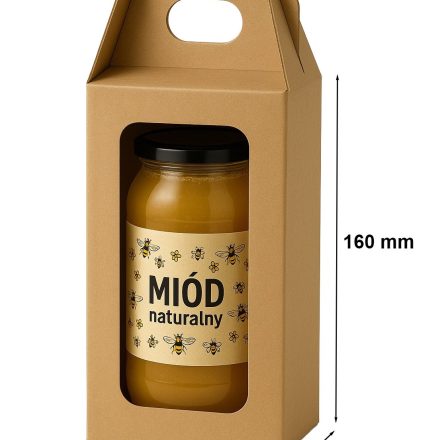Cardboard box with window 95x95x160mm na 1 jar honey F217