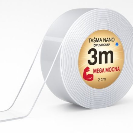 Double-sided tape NANO universal mounting 20mm x 3m x 1mm colourless