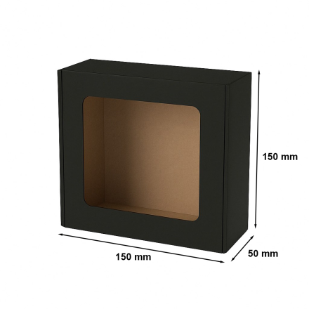 Fashion box with window 150x150x50 mm black EKO