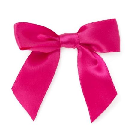 Satin bows self-adhesive decorative 25 mm, fuchsia, 10 pcs